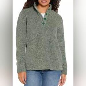 Eddie Bauer Women's‎ Pullover Sweater  Forest Green Fleece, Large